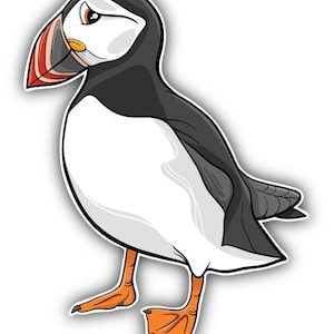 Atlantic Puffin Bird Cartoon Car Vinyl Bumper Sticker Decal
