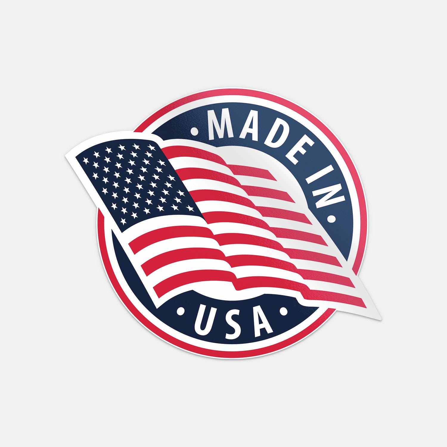 Made in USA American Flag United States Car Vinyl Bumper Sticker Decal ...