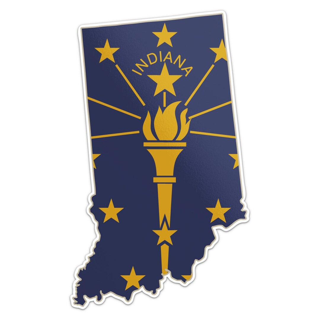 Indiana State Sticker Car Bumper Vinyl Decal Map Flag - Etsy