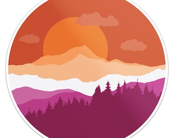 LGBTQ Pride Mountain Flag Subtle Lesbian Sticker Car Bumper Vinyl Decal