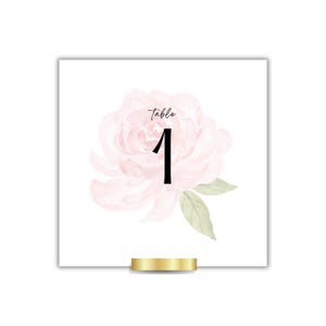 EDIT & PRINT | Table Numbers, Square Flower Table cards, Centerpiece, Event Decor, Editable Template, Canva Digital Product