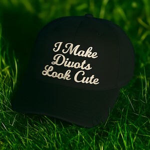 I Make Divots Look Cute Hat – Women’s Golf Cap | Funny Golf Hat | Low Profile Dad Hat | Gift for Her | Golf Girl Style