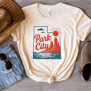 Chemise vintage Park City, Utah, t-shirt vintage Park City, t-shirt graphique de voyage rétro, voyage d'été, couleurs confortables, Park City, Utah