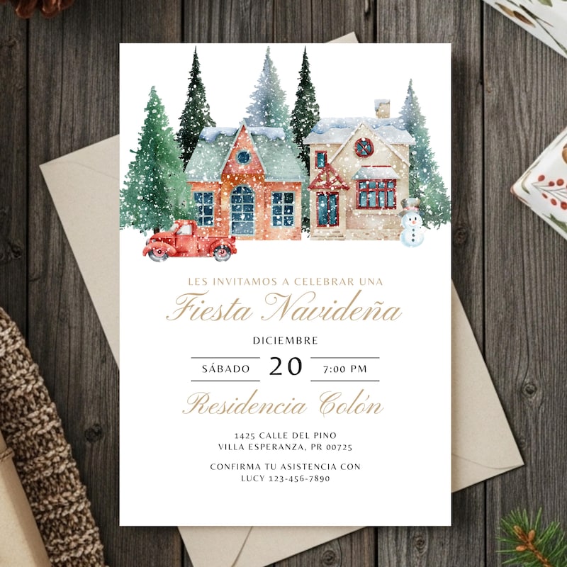 Invitacion De Noche Buena - Etsy