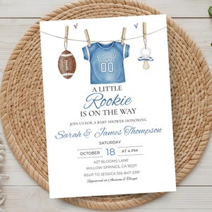 Fußball-Babyparty-Einladung | Ein Kleiner Neuling Ist Auf Dem Weg Zur Babyparty | Fußball-Babyparty Evite | 13x18cm + Evite
