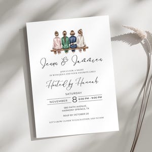 Uitnodiging christelijke meisjesavond | Uitnodiging voor feest Jezus en Jammies | Flyer gebed en pyjama | Bijbelstudie Evite voor meisjes, digitale sjabloon van 5 x 7 inch afbeelding 1
