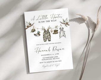 Duck Hunting Baby Shower Invitation | Hunter Baby Shower Invitation | Boy Baby Shower Hunter Theme