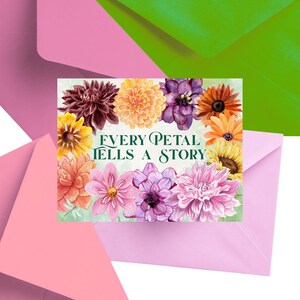 Watercolor Floral Art Card: Every Petal Tells a Story -  5x7 postcard or print