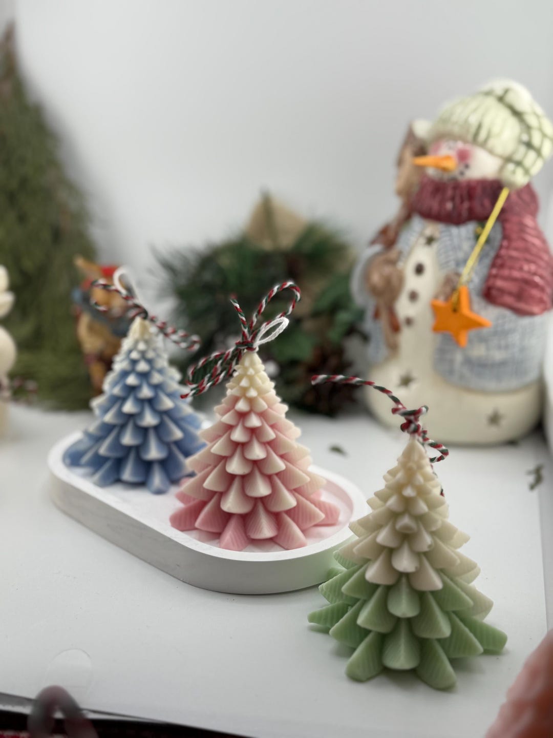 Blue Frost Tree Candle – Handmade Soy Wax Holiday Decor - Etsy