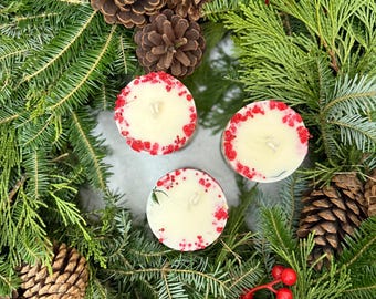 Handmade Botanical Soy Candle with Dried Flowers | Cottagecore Decor, Rustic Home Fragrance