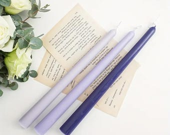 Handmade Dripless Taper Candles – Soy Beeswax, Unscented, Rich Color – Set of 2
