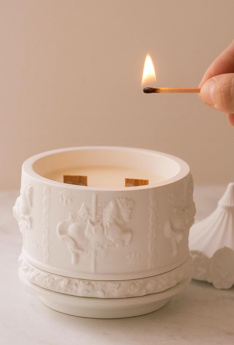 Carousel Candle Sculptural Soy Wax Candle - Etsy