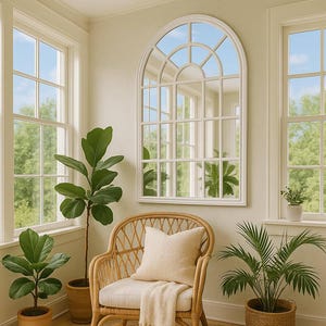 Handmade Farmhouse Window Pane Mirror: Large MDF Wall Art