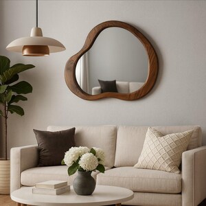 irregular mirror, bathroom mirror, unique home decor, wooden framed mirror, reclaimed wood, wall mirror, decorative mirror
wall hanging mirror, aesthetic mirror, wall art, living room art, bedroom mirror, halloween gift, entryway mirror, living room,  home decor, wall art, wall mirror, hanmade art