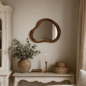 irregular mirror, bathroom mirror, unique home decor, wooden framed mirror, reclaimed wood, wall mirror, decorative mirror
wall hanging mirror, aesthetic mirror, wall art, living room art, bedroom mirror, halloween gift, entryway mirror, living room,  home decor, wall art, wall mirror, hanmade art