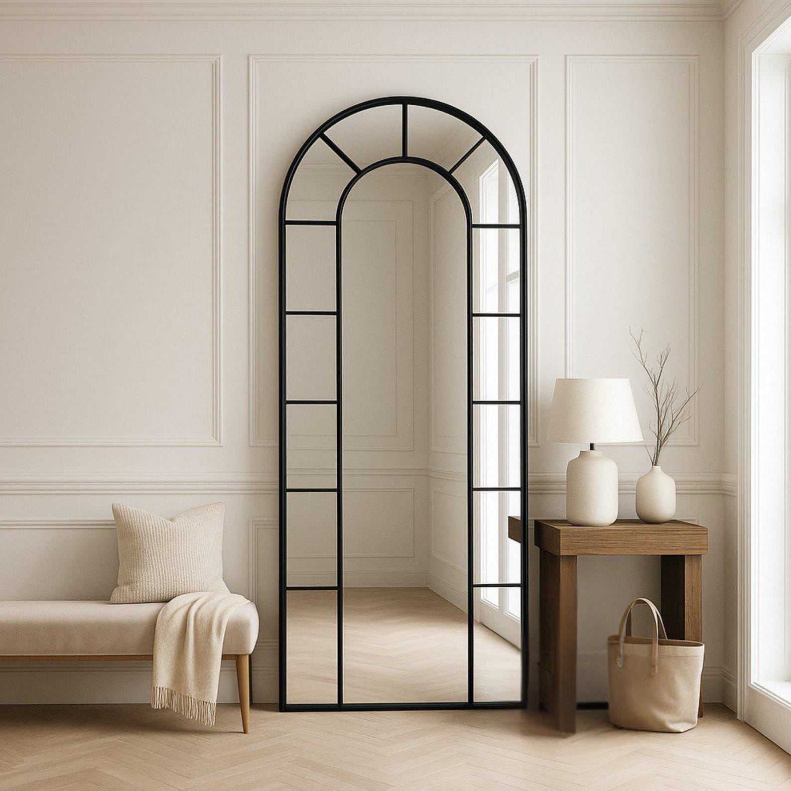 Asymmetrical Rear Window Arched Window Full Length Mirror, Handmade Rustik Window Mirror ...