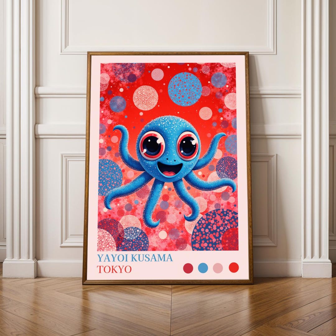 Yayoi Kusama Inspired Octopus Art Print | Polka Dot Surrealism - Etsy