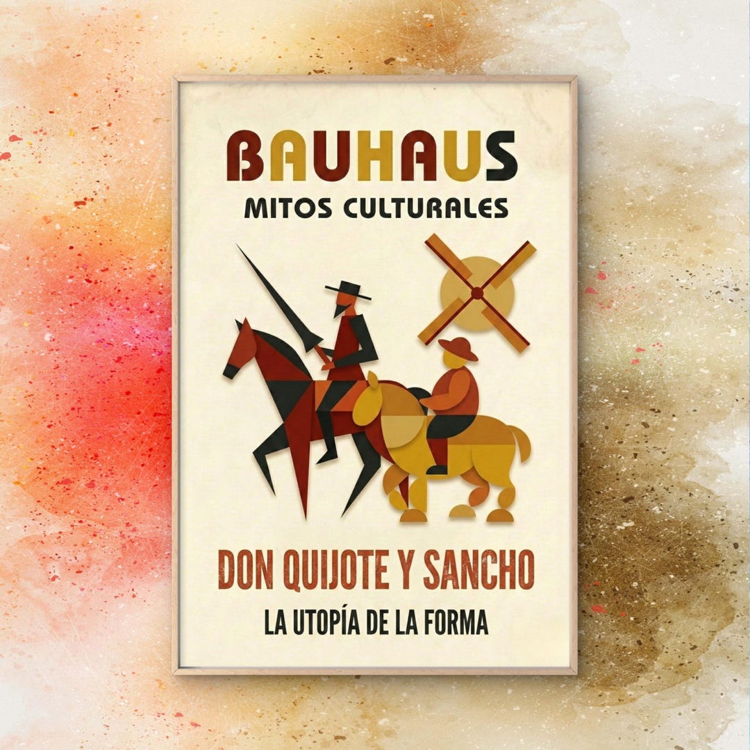 Bauhaus Don Quixote Poster Sancho Panza Art Print Modernist Spanish ...