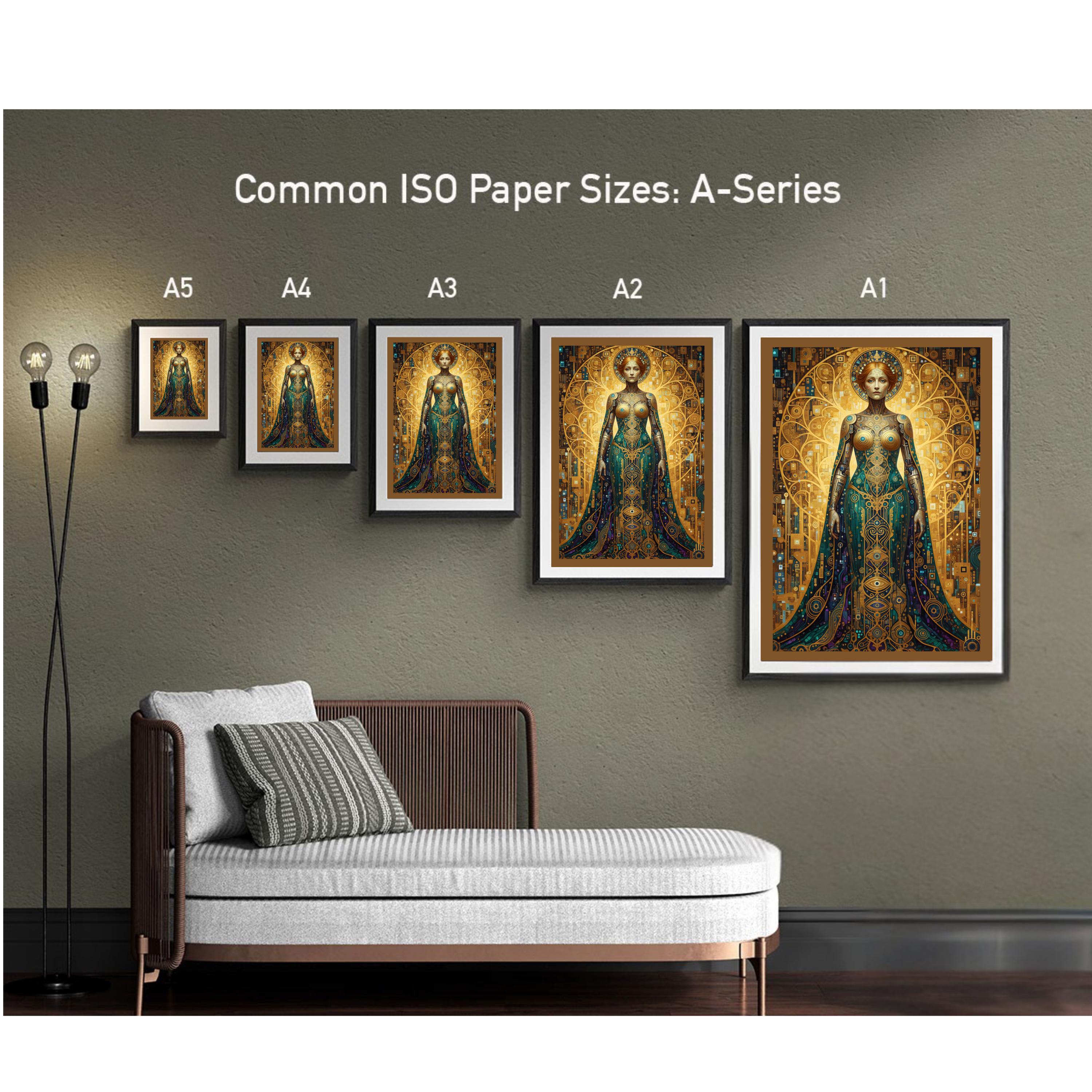 Cyberpunk Goddess Art Print, Gold Teal Sci-fi, Gustav Klimt Inspired - Etsy