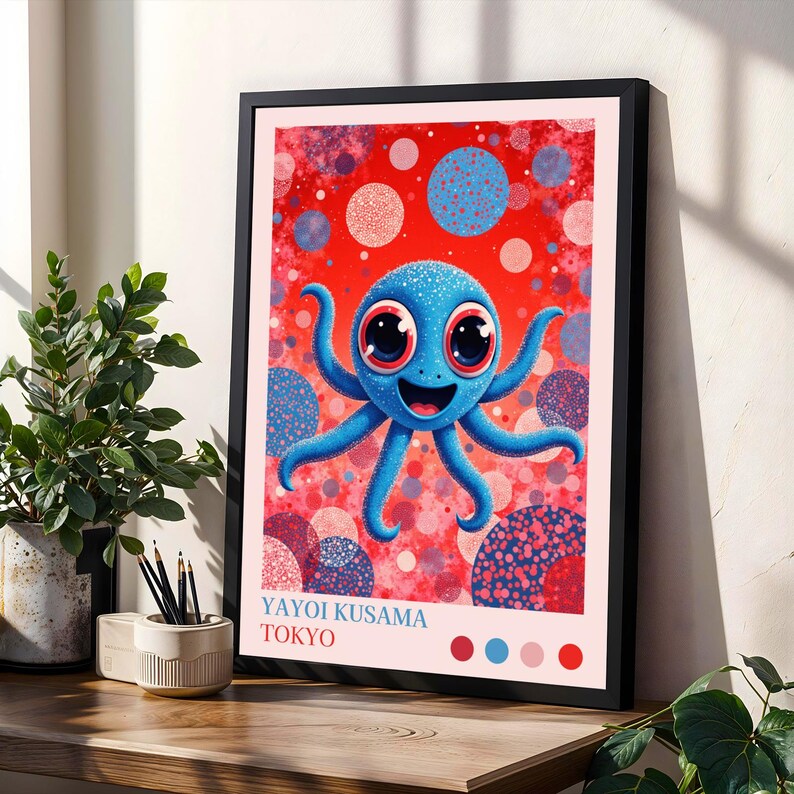 Yayoi Kusama Inspired Octopus Art Print | Polka Dot Surrealism - Etsy