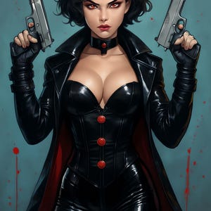 Yor Forger Anime Print, Retro Futurism Wall Art, Cyberpunk 2077, Manga Decor, Femme Fatale, Geeky Decor, assassin, berserk Femme Fatale