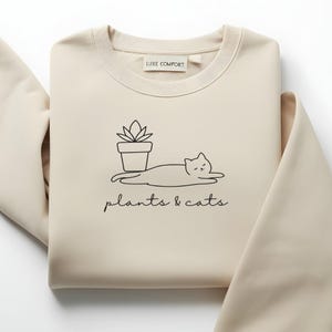 Plant Shirt PNG, Hand-drawn Illustrations, Plants and Cats, Gift for Gardeners, Cute Cat Shirt Png, Plant Lover Design, INSTANT DOWNLOAD