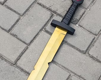 Handmade Finn's Scarlet Gold Sword, Adventure Time  Anime decorative prop.