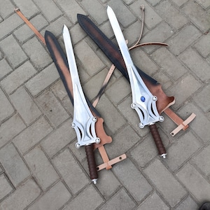 Spada di He-Man e She-Ra, realizzata a mano da Master of the Universe, con fodero in pelle, oggetto da collezione per cosplay.