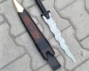 Once Upon A Time - Rumplestiltskin's Dark One Dagger Knife with Wood scabbard, Cosplay Prop