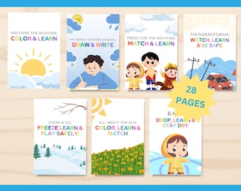 Actividades sobre el clima para jardín de infantes Unidad de ciencias del clima Hojas de trabajo sobre el clima Centros de información sobre el clima Idea temática para la educación en el hogar