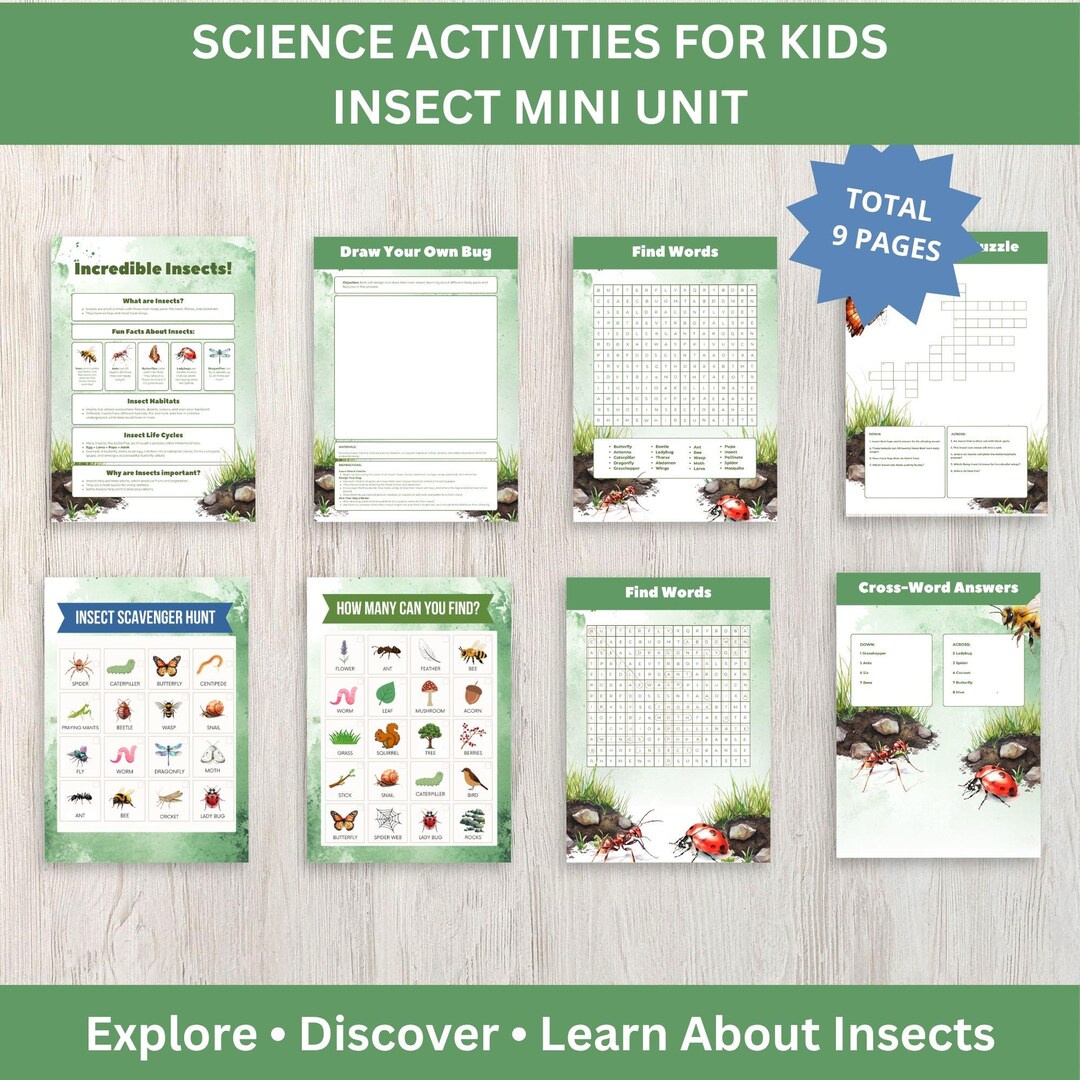 Homework Science Insects Insect Mini Unit Printable Science Activities Bug Study Facts ...