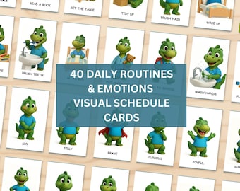 Tarjetas de horario visual, tarjetas didácticas de rutina diaria, imprimibles, recursos para el aula sobre habilidades para la vida.