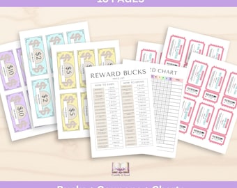 Paquete definitivo de sistema de recompensas para niños: cupones de recompensa imprimibles, tabla de tareas y rutina diaria en PDF.