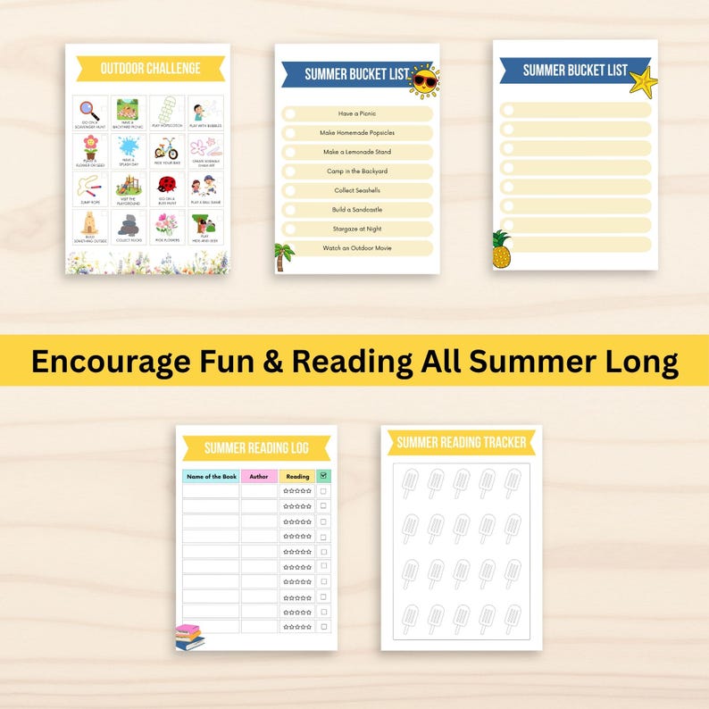 Summer Reward Chart for Kids Printable Chore Chart Bucks Coupons ...