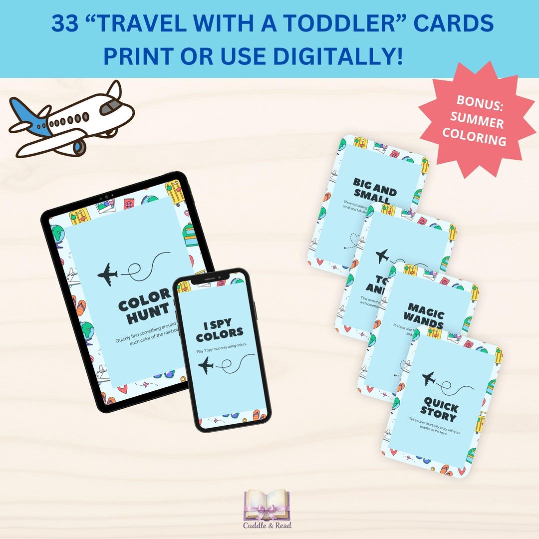 Travel Game for Toddler Flash Cards Airplane Screen-free Summer ...