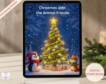 Libro de cuentos navideños de animales: imprimible, primer regalo de Navidad para niños (PDF)