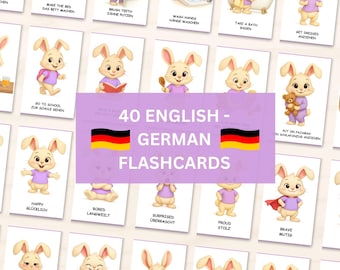 Tarjetas didácticas de rutinas diarias en inglés y alemán: 40 tarjetas sobre rutinas diarias y emociones para niños pequeños.