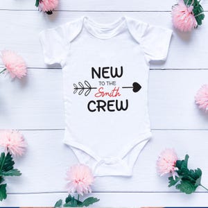 Personalized New To The Crew Onesie Svg, PNG, New To The Crew Custom Baby Bodysuit, New To The Crew Toddler Shirt file, Baby Shower Gift
