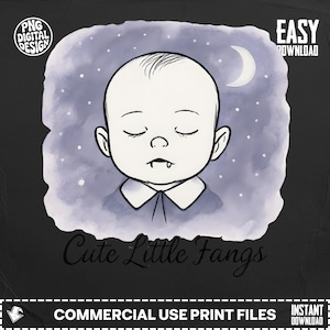 Baby Vampire Png, Cute Little Fangs, Halloween Baby, Spooky Baby Png, Sublimation Png, Digital Download, Vampire Clipart, Baby Clipart