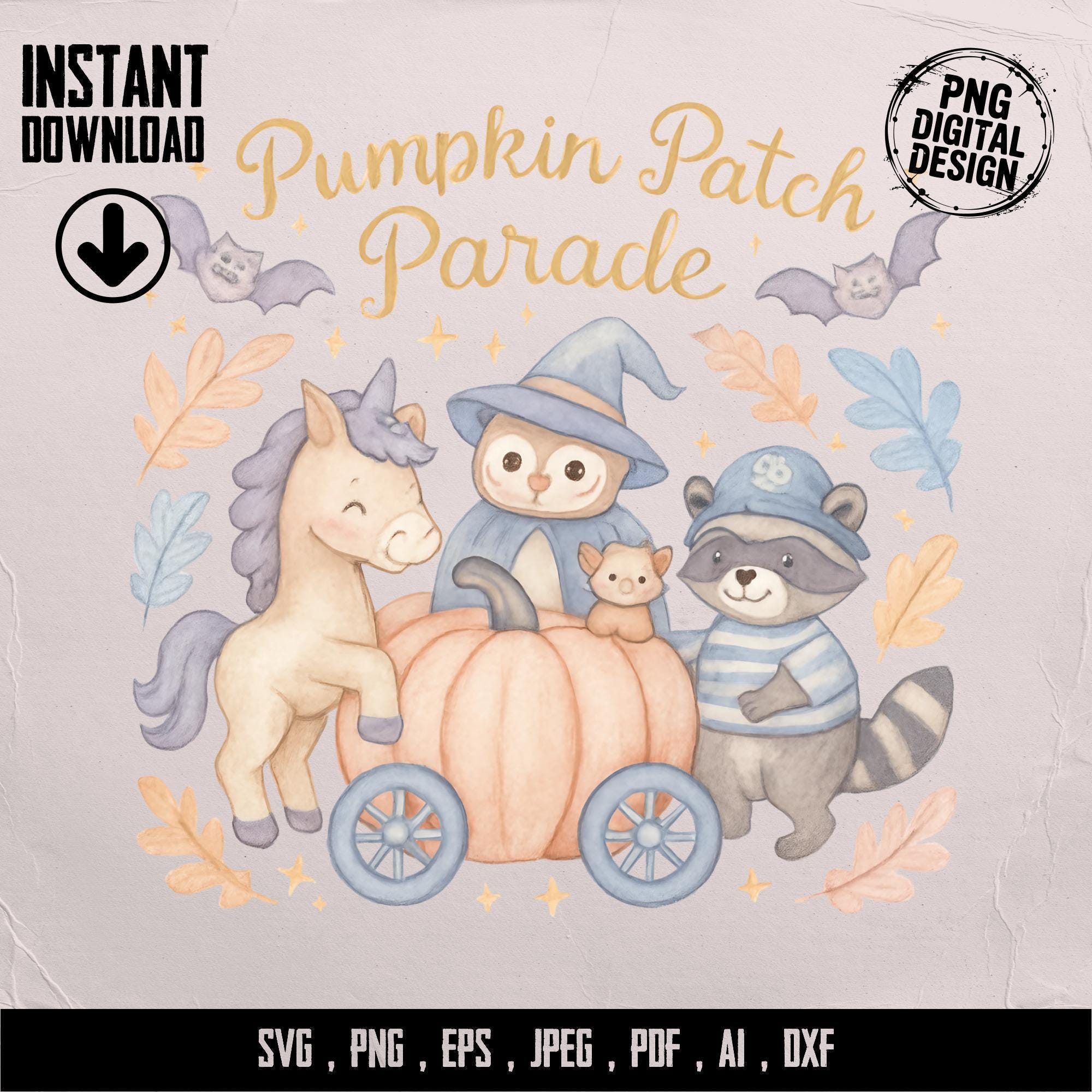 Halloween Animal Clipart: Unicorn, Raccoon, Owl - Fall Festival Art