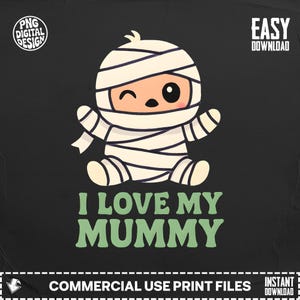 Momie PNG, Clipart maman mignonne, Halloween Png, sublimation de maman, téléchargement numérique, j'aime ma maman Png, conception de maman
