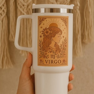 40 oz Virgo Tumbler with Straw – Zodiac Sign Mug, Astrology Gift for Virgo