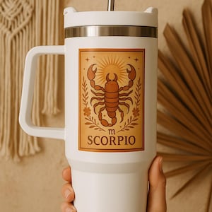 40 oz Scorpio Tumbler with Straw – Zodiac Sign Tumbler, Astrology Gift for Scorpio