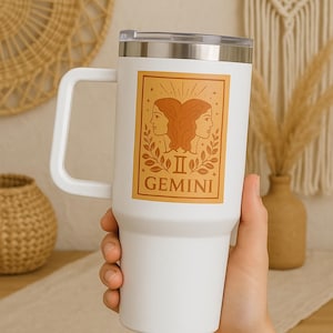 40 oz Gemini Tumbler with Straw – Zodiac Sign Mug, Astrology Gift for Gemini