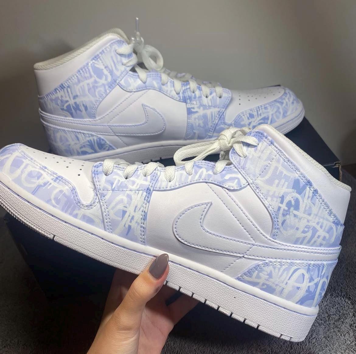 Graffiti Custom Painted Nike Air Jordan 1s Men’s 12 - Etsy