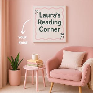 Personalisierte Leinwand für Bücherliebhaber, Wohnkultur, Geschenk, Leseecke Zeichen, Kinderzimmer Dekoration, einzigartige Wandkunst