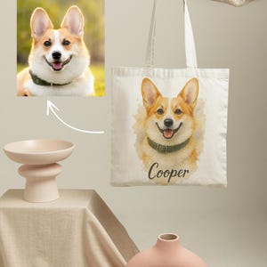 Custom Pet Bag Using Pet Photo + Name Custom Dog Tote Bag Personalized Dog Bag Personalized Dog Travel Bag Custom Cat Tote Bag Dog Bag