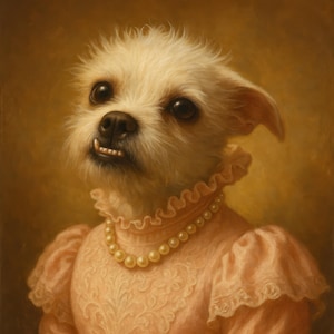 Dipinto personalizzato di cani / Arte di animali domestici reali / Ritratto di animali domestici personalizzato da foto / Dipinto di animali domestici reali / Ritratto di animali domestici di donne vittoriane