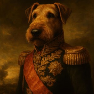 Dipinto personalizzato per cani / Arte per animali domestici reali / Ritratto personalizzato di un animale domestico da foto / Dipinto per animali domestici reali / Ritratto di un animale domestico del maresciallo napoleonico