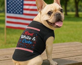 Patriotic Dog Tank Top, 4th of July Puppy Apparel